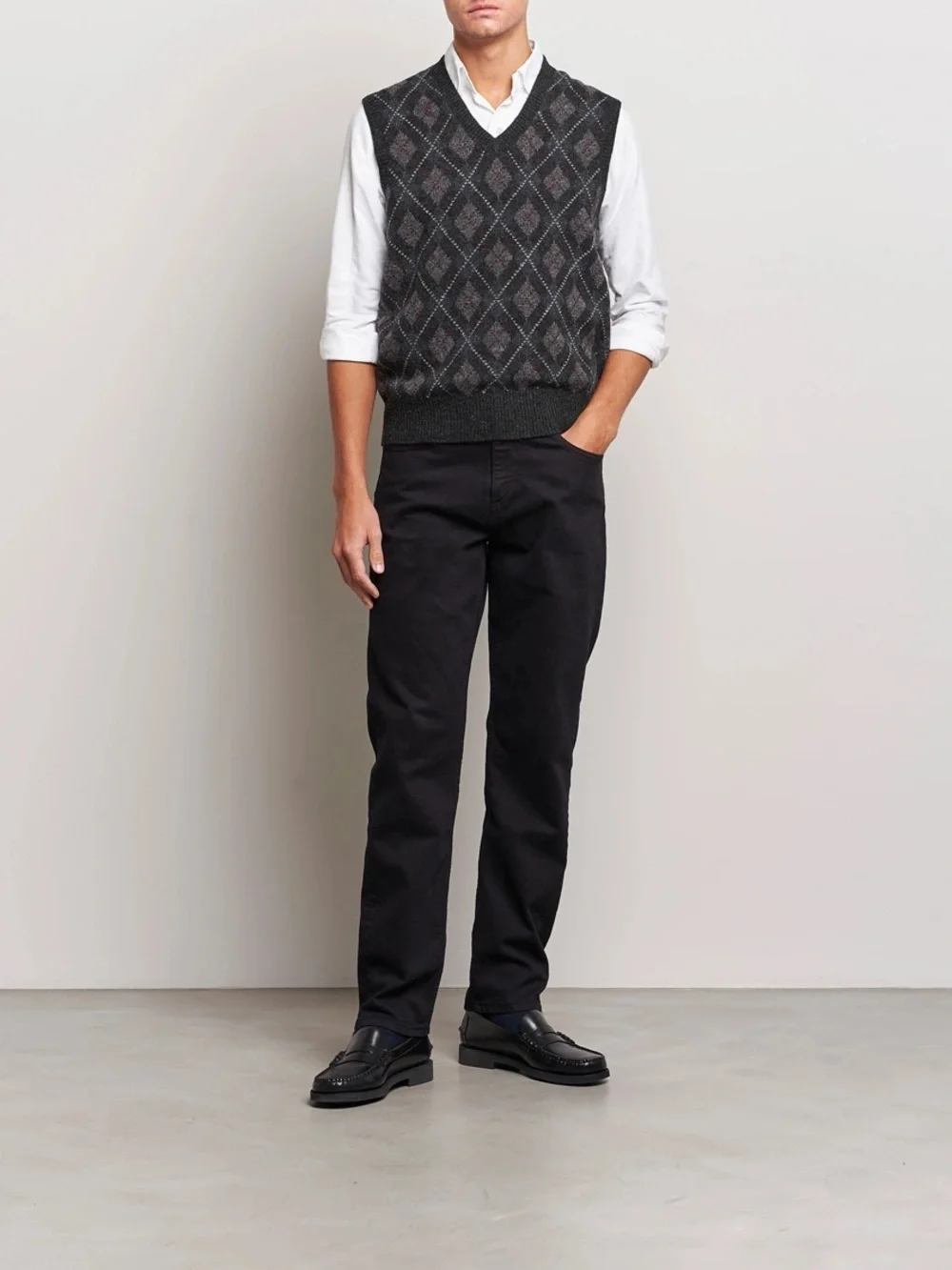 NWOT Polo Ralph Lauren Wool Argyle Sweater Vest in Charcoal Gray Men’s Large
